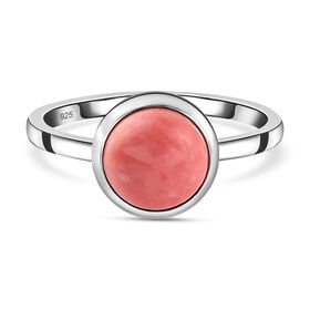Oregon Pfirsich Opal-Solitär-Ring, 925 Silber platiniert, 1,40 ct