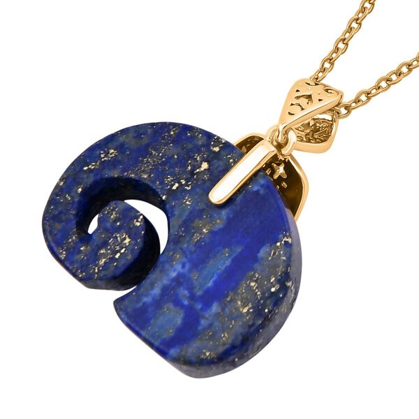 Lapislazuli Anh&auml;nger mit Kette, Edelstahl, ca., goldfarben 25.00 ct image number 3