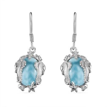 AA Larimar Ohrringe 925 Silber rhodiniert ca. 13.63 ct