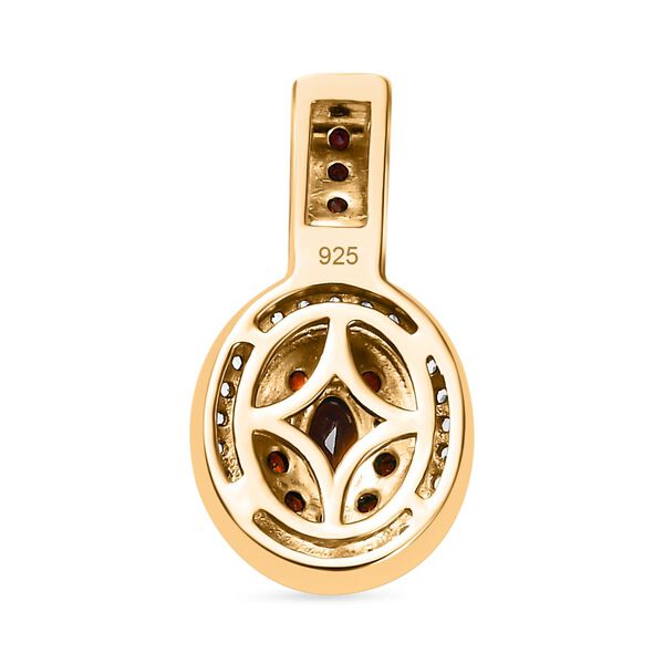 Mosambik Granat Anh&auml;nger 925 Silber 750 Gelbgold Vermeil ca. 0,82 ct. image number 5