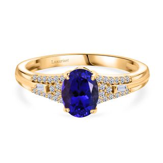 LUXURIANT DIAMOND - AAA Tansanit, Lab Grown Diamant Ring 375 Gold (Größe 18.00) ca. 1.53 ct