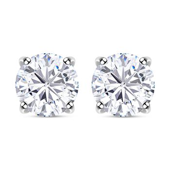 120 Facetten Moissanit-Ohrringe, 925 Silber platiniert ca. 0,88 ct