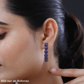 Afrikanische Amethyst Creolen, Edelstahl, ca. 95.00 ct