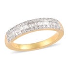 Diamant-Ring, 925 Silber Gelbgold Vermeil (Größe 19.00) ca. 0,25 ct image number 3