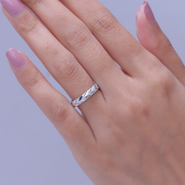 D'Joy platinierter 925 Silber Bandring image number 2