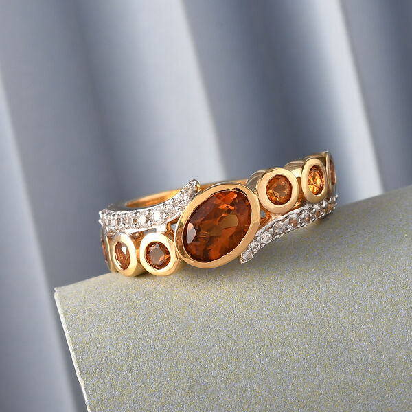 Madeira Citrin Ring 925 Silber vergoldet  ca. 1,57 ct image number 2