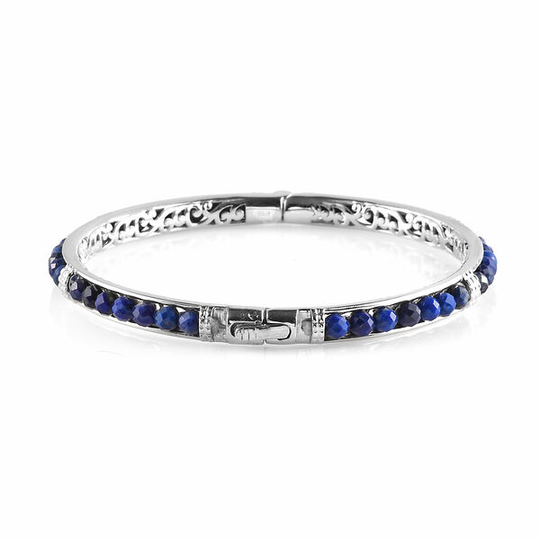 Lapislazuli-Armreif, 20 cm, Messing platiniert ca. 22,22 ct image number 4