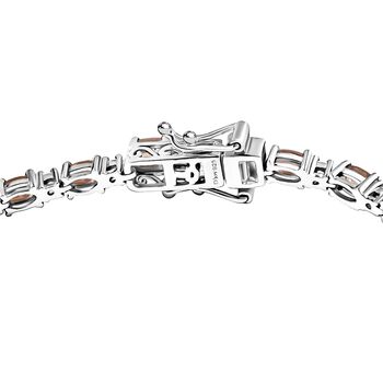 D'Joy AA Andalusit, Wei&szlig;er Zirkon Armband ca. 19 cm 925 Silber rhodiniert ca. 7,23 ct.