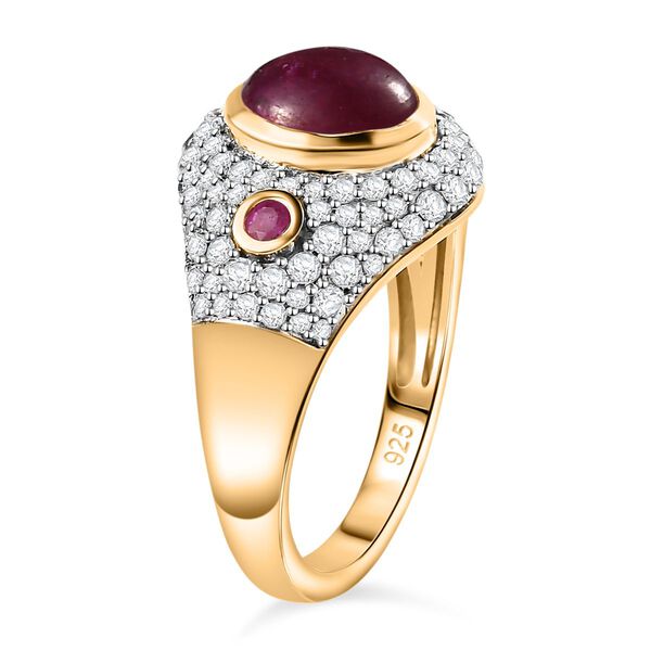 Afrikanischer Rubin und Zirkon-Ring - 3,42 ct. image number 5