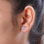 Weiße Diamant-Ohrringe, 925 Silber platiniert image number 2