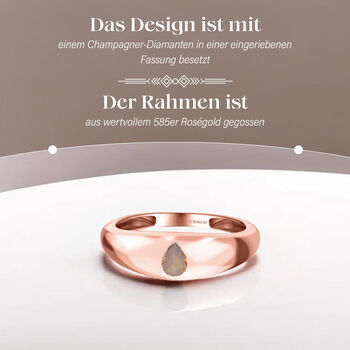 LUXORO nat&uuml;rlicher champagnerfarbener Diamant-Ring I1 - 0,25 ct.