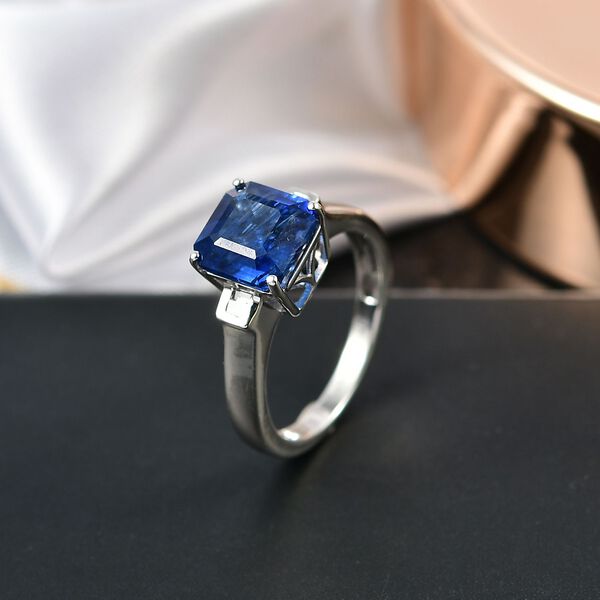 LUXURIANT AA Natürlicher Kaschmir Kyanit und Labor Diamant Ring - 3,15 ct. image number 2