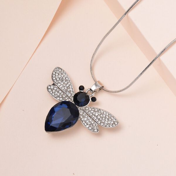 Mehrfarbiger Kristall Halskette, ca. 60 cm, Schmetterling image number 2