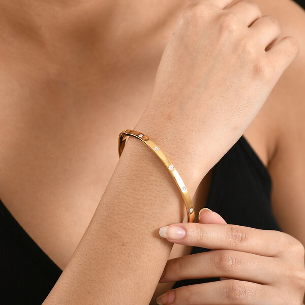 EverTrue 19cm Armreif mit Diamantakzenten, Goldton image number 3