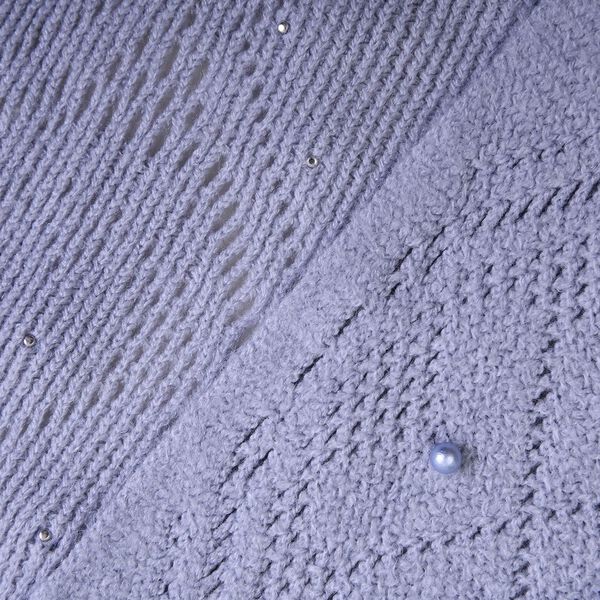 Strickschal mit Quasten und Perlen, Hellgrau image number 1