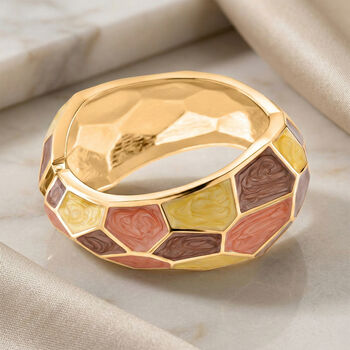 Emaille-Armreif im Facetten-Design, ca. 18 cm, Himmelblau