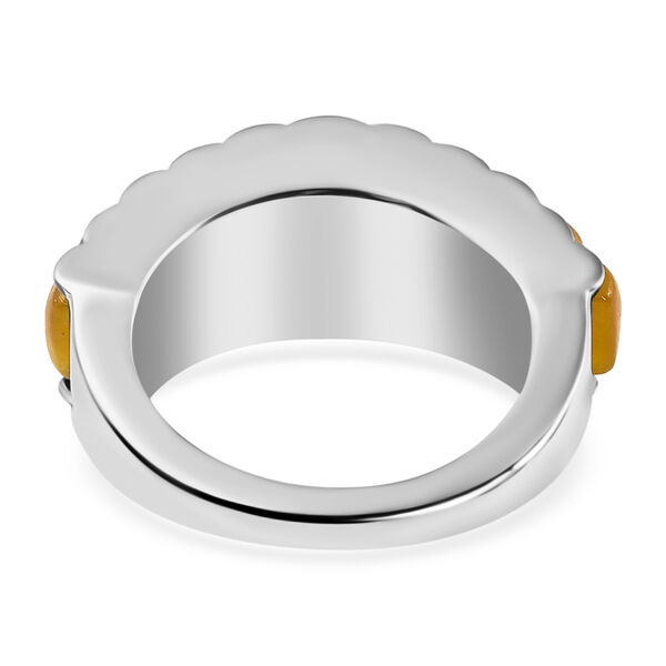Gelbe Jade Ring 925 Silber Rhodium-Überzug image number 6