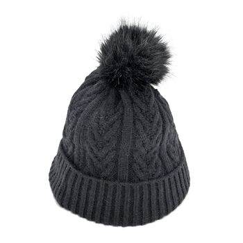 2-tlg. Set Schal und M&uuml;tze, schwarz