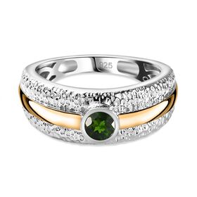 Zweifarbiger natürlicher Chromdiopsid-Ring - 0,29 ct.