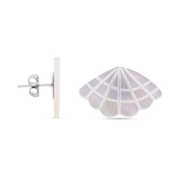 Wei&szlig;e Perlmutt-Ohrringe image number 2