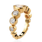 Moissanit Ring, 925 Silber Gelbgold Vermeil (Größe 16.00) ca. 1,42 ct image number 4