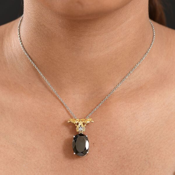 Elite Shungit, Weißer Zirkon Schmuckset ca. 45 cm ca. 8.26 ct image number 2