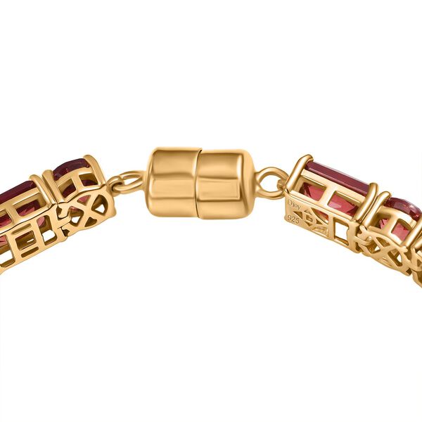 D'Joy Lab Grown Padparadscha-Saphir Armband ca. 19 cm 925 Silber 750 Gelbgold Vermeil ca. 41.38 ct image number 3