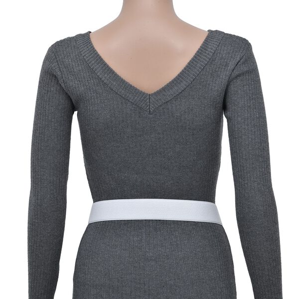 Modischer Gürtel mit Metallschnalle, Größe 4x75 cm, gewebt, Weiß image number 2