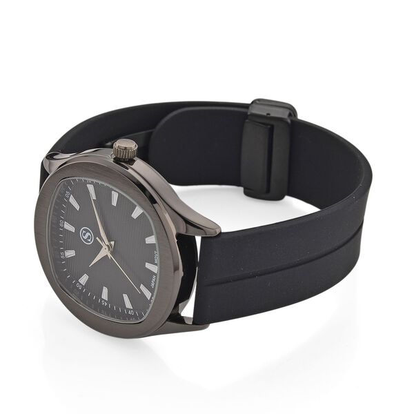 STRADA - Armbanduhr Schwarz Legierung, Zifferblatt Schwarz-Hydraulic, 3 ATM wasserdicht image number 5