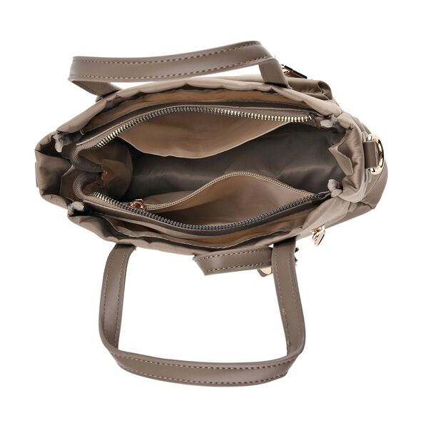 Nylon Crossbody Tasche, 22x23x9 cm, Dunkel Khaki image number 5