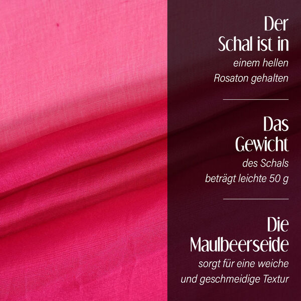 LA MAREY – Chiffon Schal aus Maulbeerseide, Pink image number 3