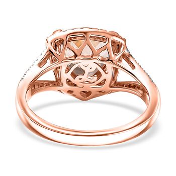 LUXORO AAA Morganit, Wei&szlig;er Diamant Ring 417 Gold (Gr&ouml;&szlig;e 19.00) ca. 3,28 ct