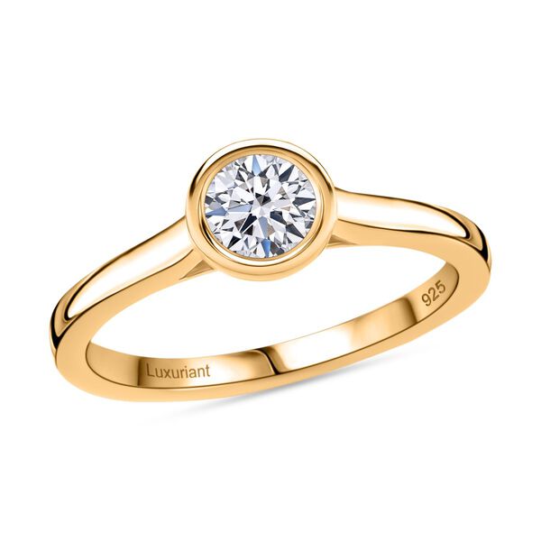 LUXURIANT SGL zertifizierter SI-GH Labor Diamant Ring, 925 Silber 750 Gelbgold Vermeil - 0,50 ct. image number 4