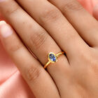 Tansanit Solitär Ring 925 Silber vergoldet  ca. 0,45 ct image number 2