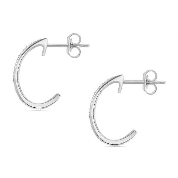 Weißer Diamant P Ohrringe 925 Silber platiniert image number 5