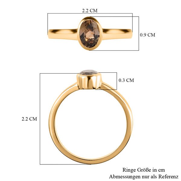 AA natürlicher, goldener Tansanit-Ring - 0,75 ct. image number 7