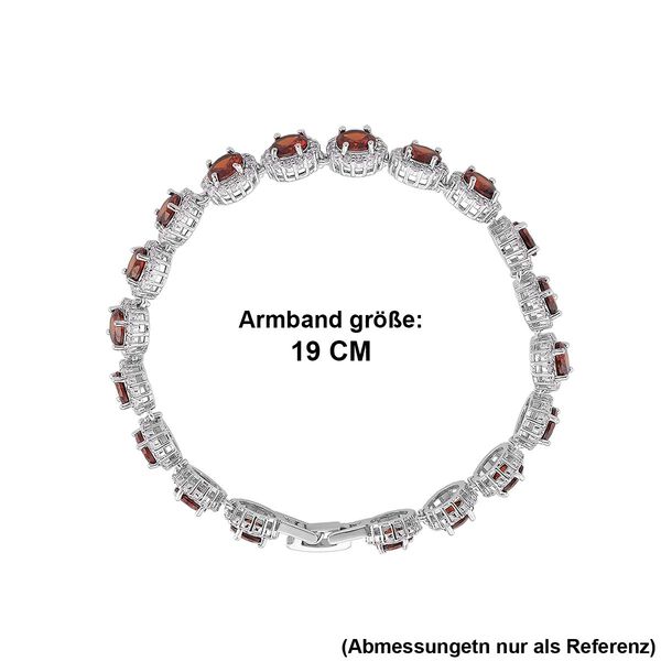Granatrotes und wei&szlig;es Zirkonia 19cm Armband image number 5