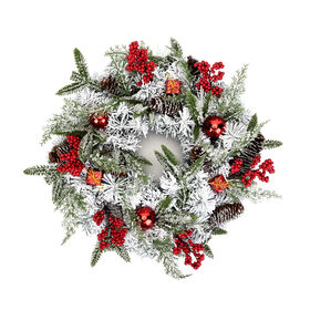 Weihnachtskranz, Weihnachtsdekoration, Durchmesser 45 cm, Rot und Mehrfarbig 