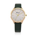 GENOA TIME - Armbanduhr Legierung, goldfarben, Zifferblatt Weiß-Sunshine, 3 ATM wasserdicht