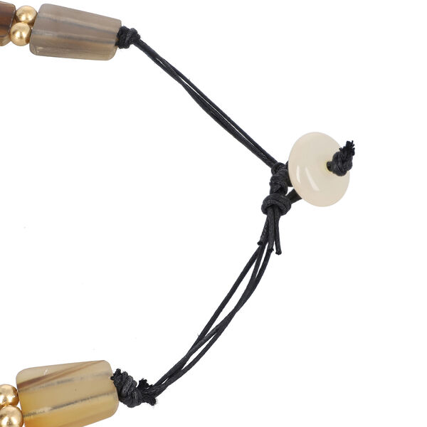 100&nbsp;% echte, nat&uuml;rliche braune und schwarze B&uuml;ffelhorn-Halskette, ca. 50 cm image number 4