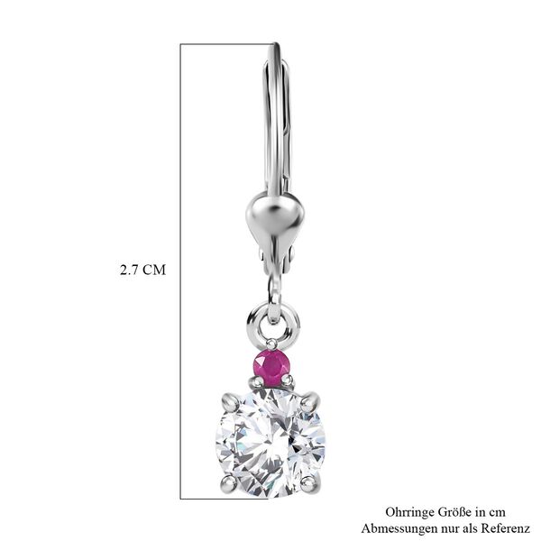 Moissanit und afrikanische Rubin-Ohrringe - 1,63 ct. image number 6