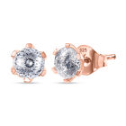 D'Joy 161 Facettiert Moissanit Ohrringe 925 Silber 750 Roségold Vermeil ca. 1.75 ct