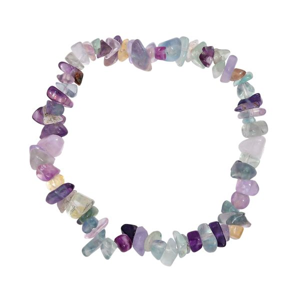 4er-Set - Flexible Prehnit, mehrfarbige Fluorit, Schneeflocken Glasachat und Lapislazuli-Armb&auml;nder - 325 ct. image number 4