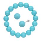 Türkises Muschelkernperlen Armband und Ohrstecker, 925 Silber rhodiniert