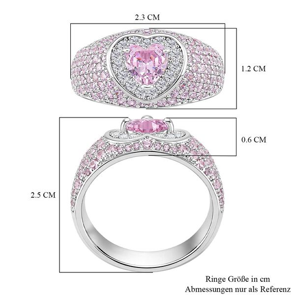 Rosa und wei&szlig;er Zirkonia Ring in Siberton image number 5