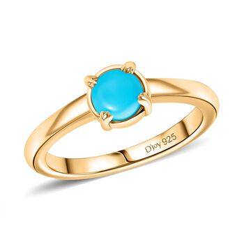 3er Set - D'Joy Sleeping Beauty T&uuml;rkis Ring, Ohrringe und Anh&auml;nger, (Gr&ouml;&szlig;e 21.00) 925 Silber 750 Gelbgold Vermeil, ca. 1.76 ct