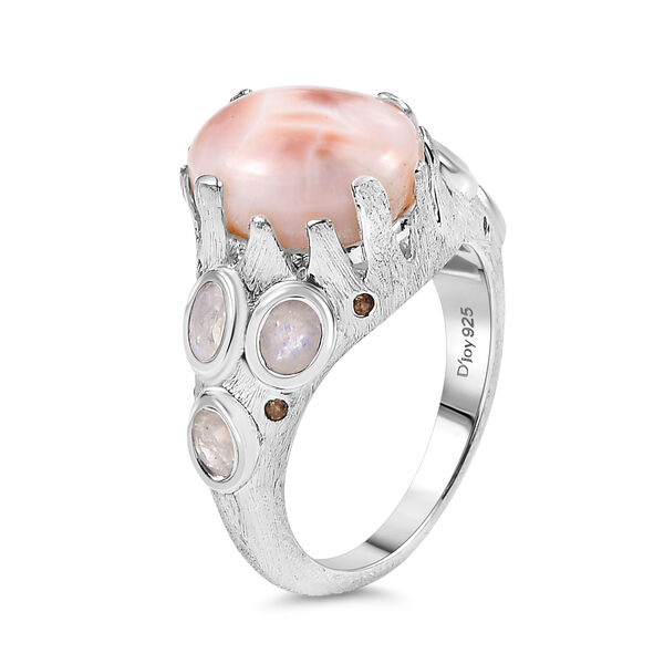 D'Joy AA Natrolith, Regenbogen Mondstein Ring 925 Silber rhodiniert (Gr&ouml;&szlig;e 17.00) ca. 5,58 ct image number 5