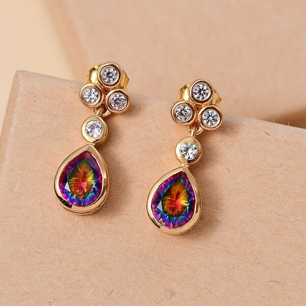 Nebula Quarz und Zirkon Ohrringe, ca. 3,18 ct. image number 1