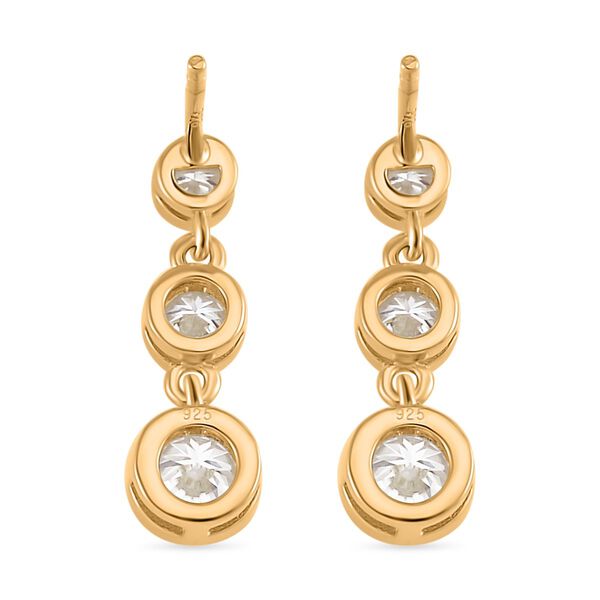 Moissanit Ohrringe, 925 Silber Gelbgold Vermeil - 1,82 ct. image number 5