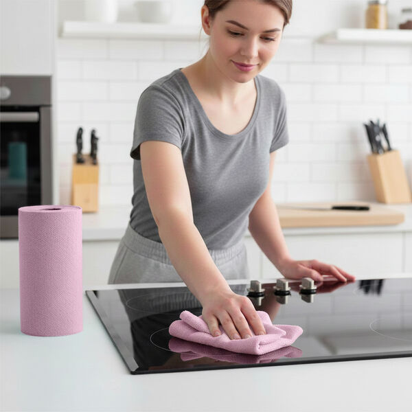 Wiederverwendbare Abrei&szlig;-Mikrofaserrolle, 30x30cm, Rosa image number 2